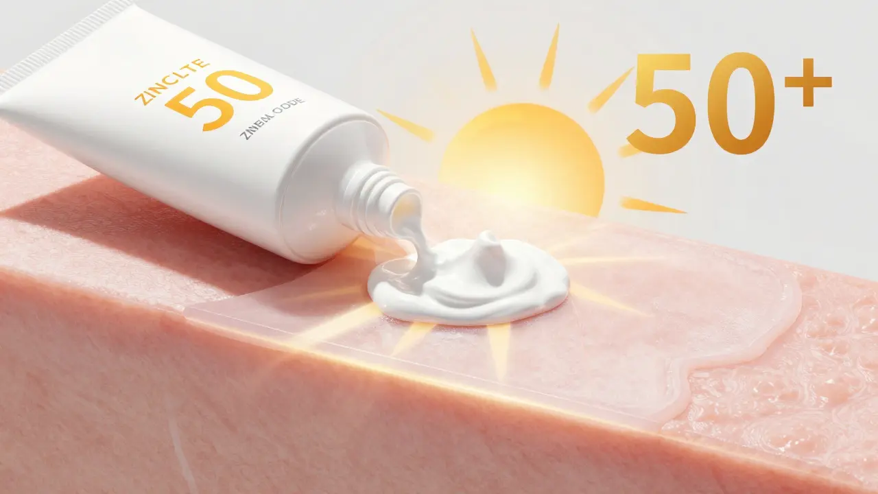 Koncept ochrany nové kůže minerálním SPF před sluncem