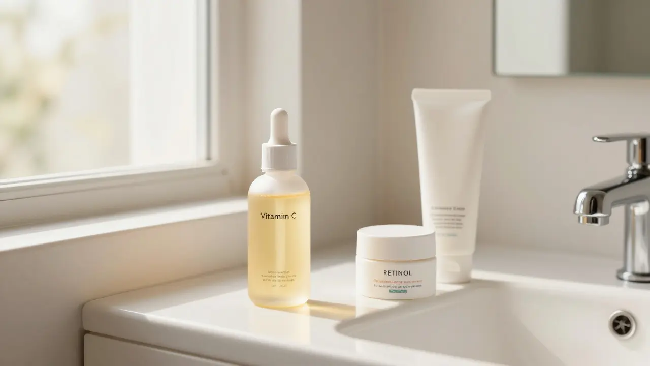 Správné rozdělení péče: vitamin C ráno a retinol večer