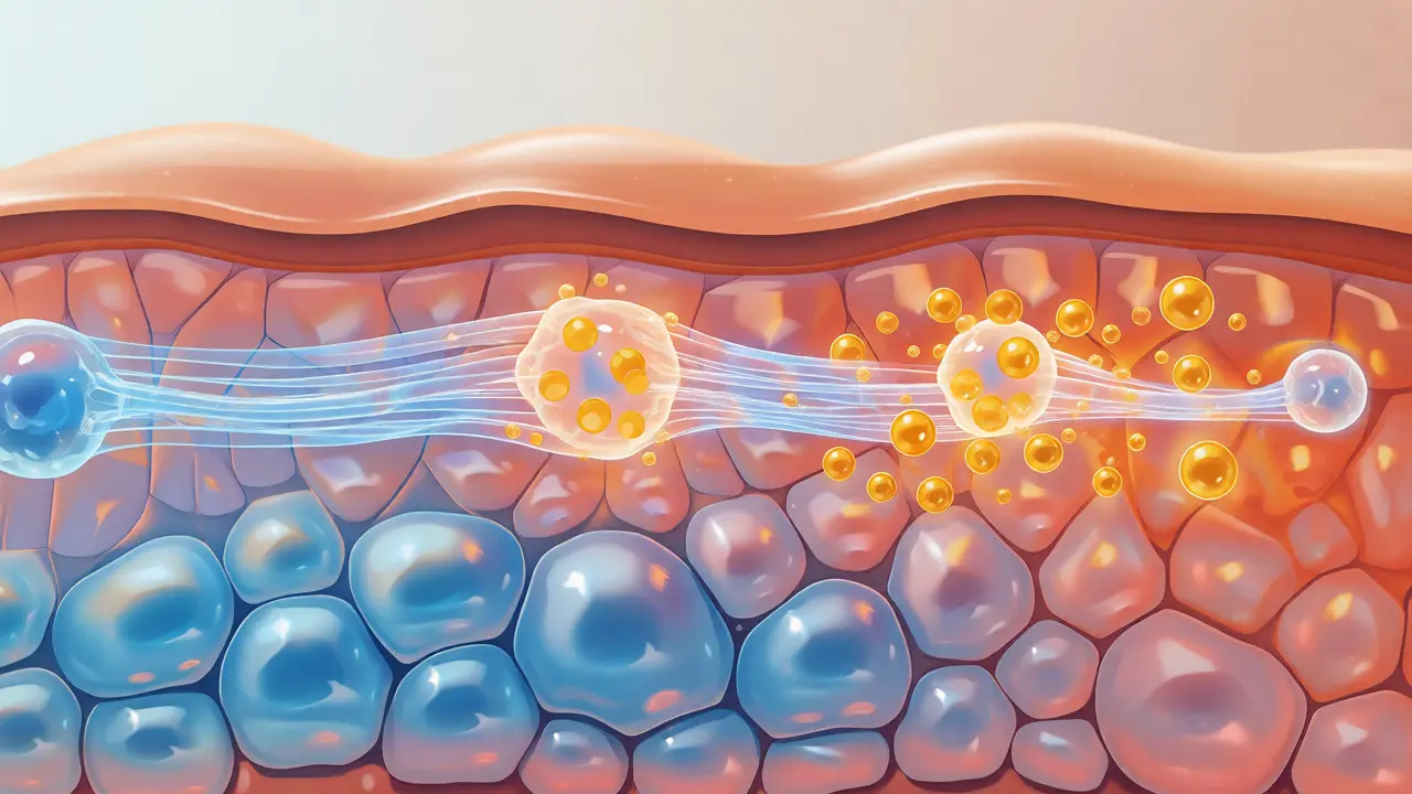 Ilustrace regenerace kožních buněk pomocí vitamínů