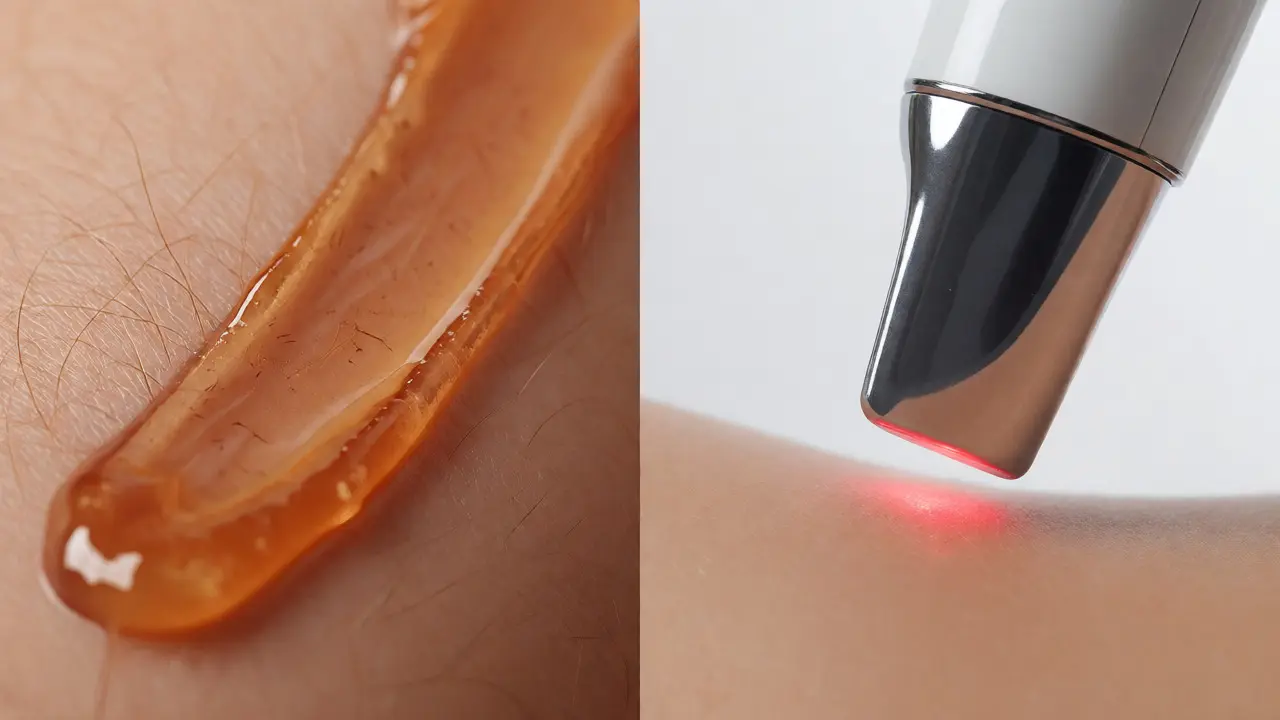 Srovnání odtrhávání vosku a laserového ošetření chloupků
